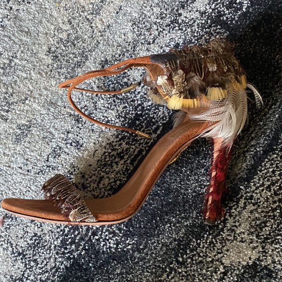 Aquaazzura Firenze feathered sandals size 39 - Picture 2 of 10